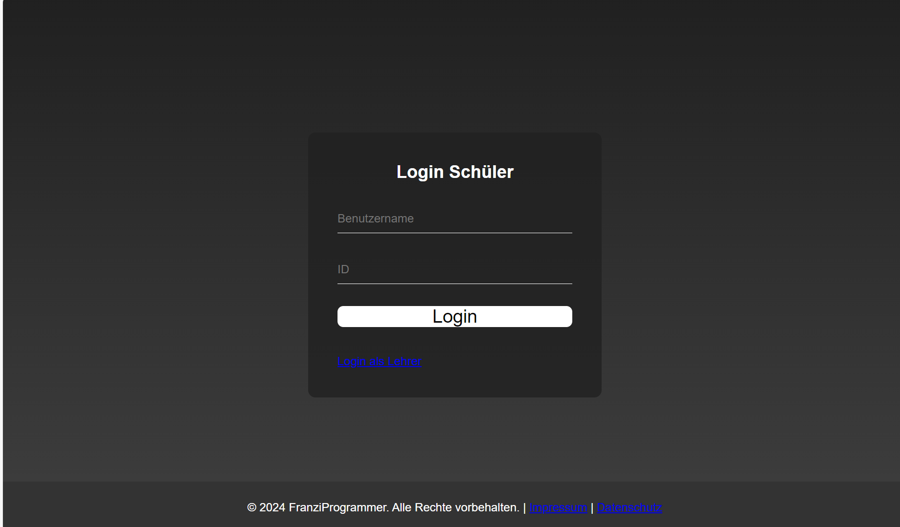 Softwarelösung Schultool Login sicht 